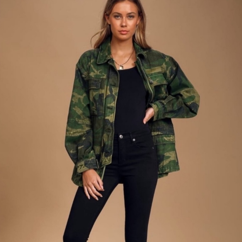Free People Seize The Day Camo Jacket